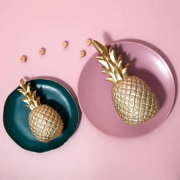 White, Black & Gold Ceramic Pineapples - The Quirky Home Co
