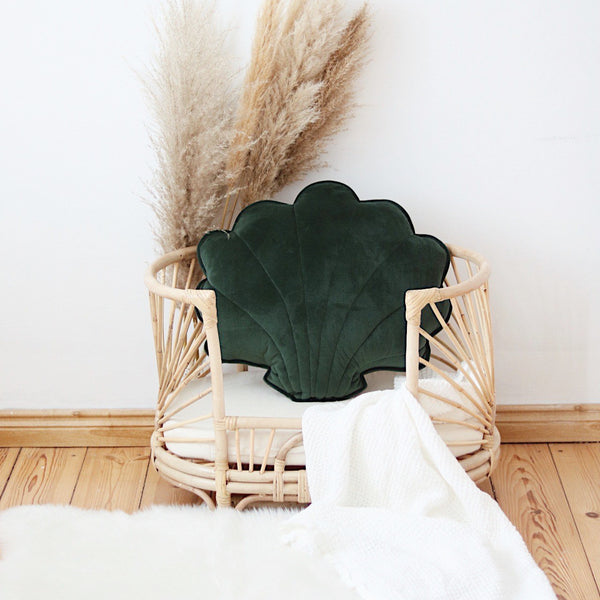 Emerald Big Velvet Shell Cushion - The Quirky Home Co