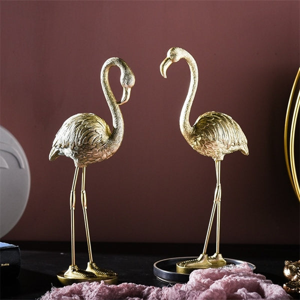 Golden Flamingo Home Decor