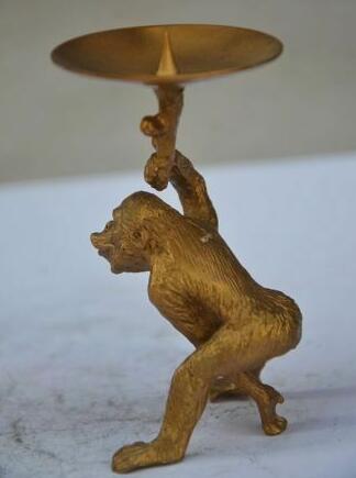 Bronze Monkey Candlestick