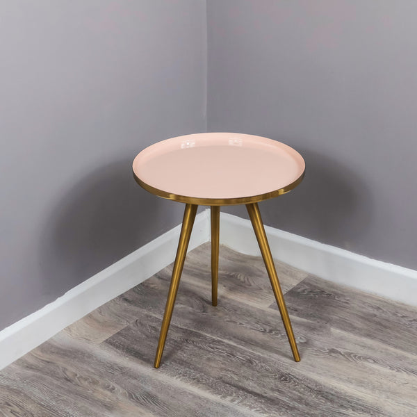 Side Table Pink Enamel Tray - The Quirky Home Co