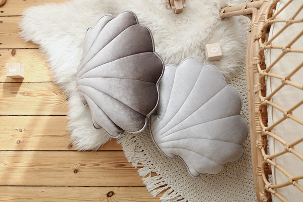 Grey Pearl Velvet Shell Cushion