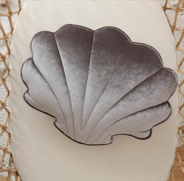 Grey Pearl Velvet Shell Cushion