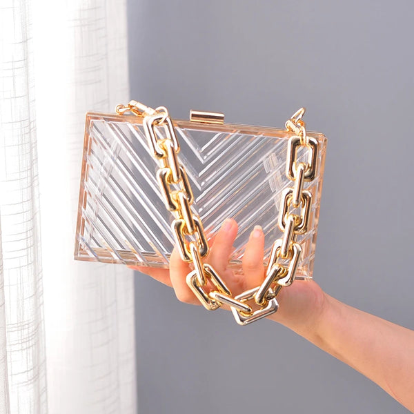 luxury transparent acrylic handbag