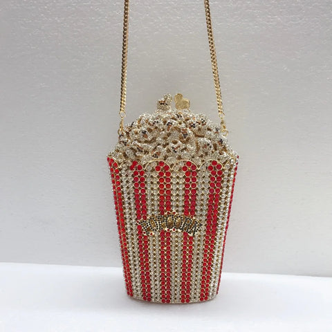 Popcorn Crystal Mini Clutch Bags