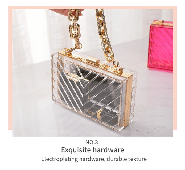 luxury transparent acrylic handbag