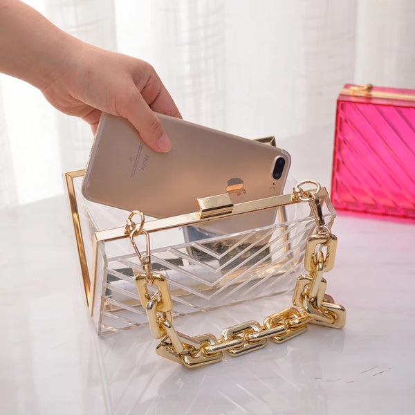 luxury transparent acrylic handbag