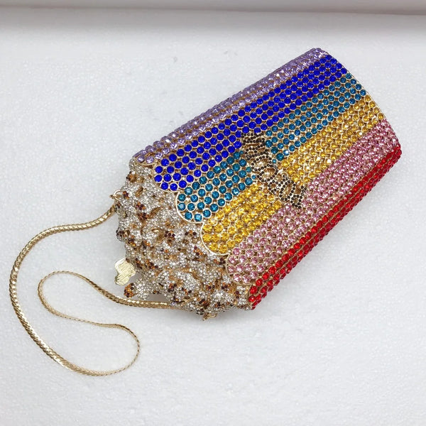 Popcorn Crystal Mini Clutch Bags