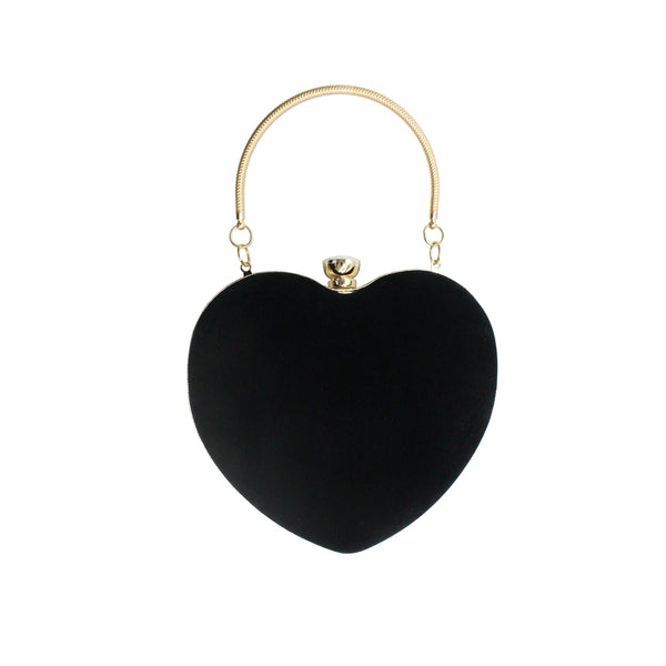 Heart Velvet Clutch Bag