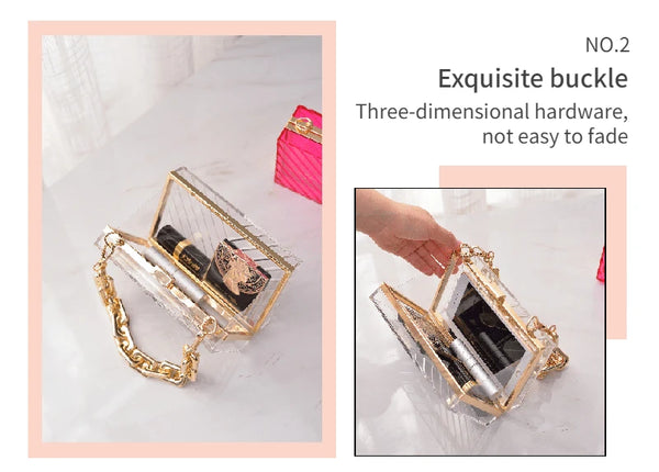 luxury transparent acrylic handbag