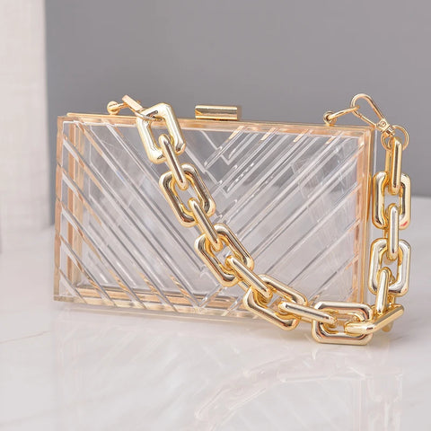 luxury transparent acrylic handbag