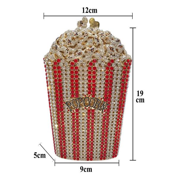 Popcorn Crystal Mini Clutch Bags