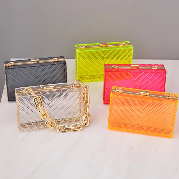 luxury transparent acrylic handbag