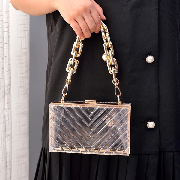 luxury transparent acrylic handbag