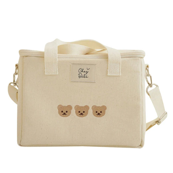 Waterproof Bear Embroidery Diaper Bag