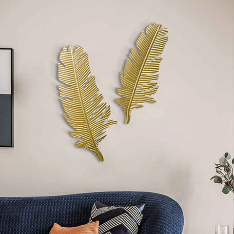 Gold Leaf 3D Hanging Wall Art Room Decoration