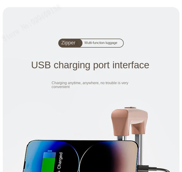 Luggage with USB Double Charging Port