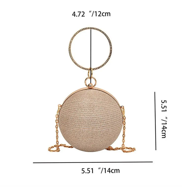 Gold Bright Silk Circular Evening Bag