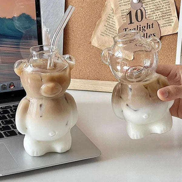 Bear Coffee Mug with Straw