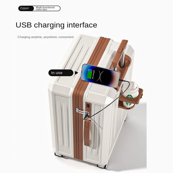 Luggage with USB Double Charging Port