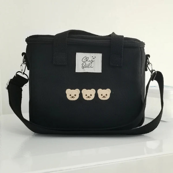 Waterproof Bear Embroidery Diaper Bag