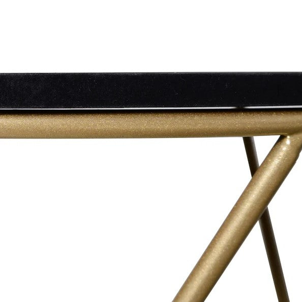Metal Base Lift-Top Side Table Black & Gold - The Quirky Home Co
