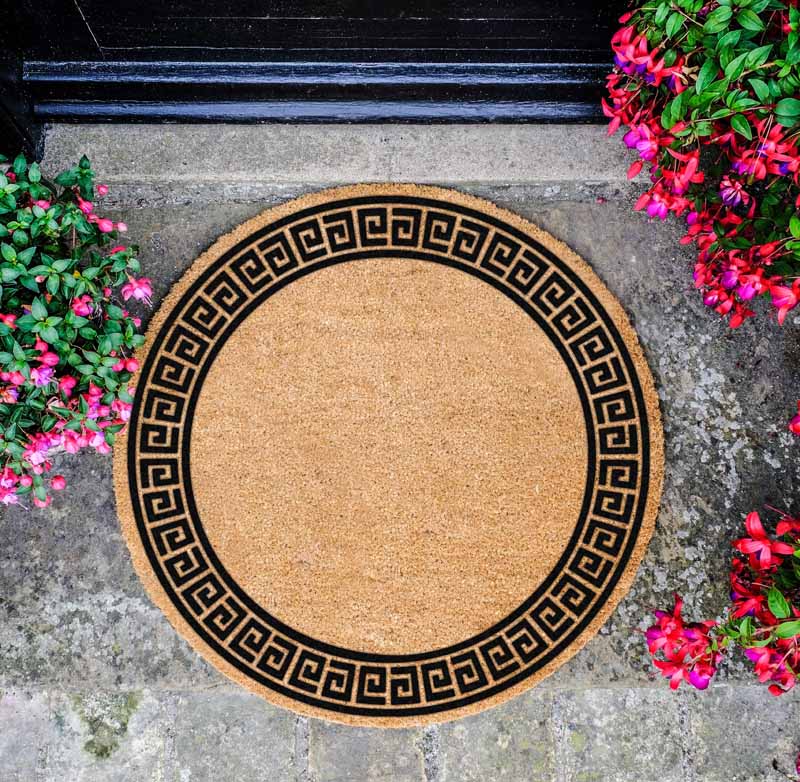 Greek Border Circle Doormat - The Quirky Home Co