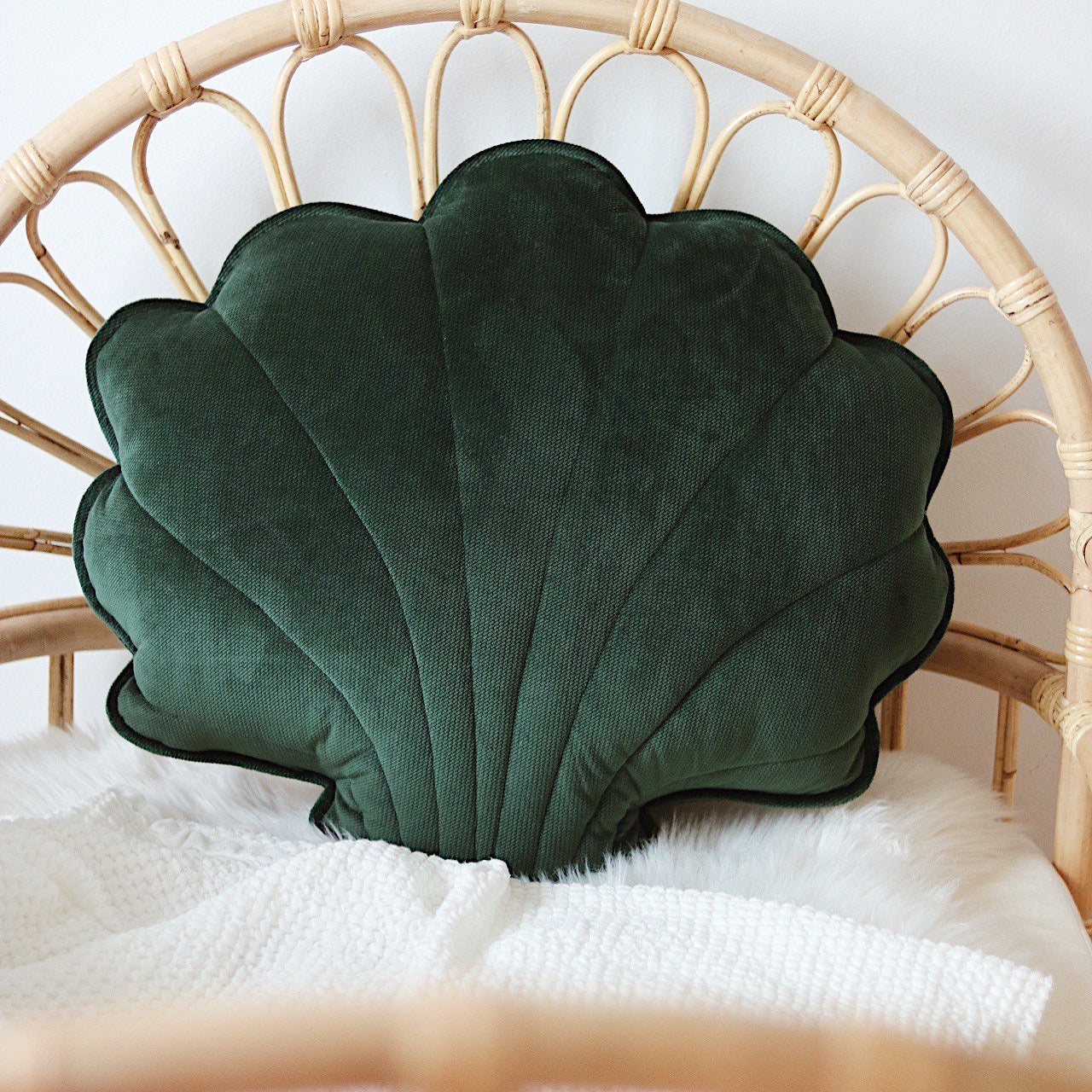 Emerald Big Velvet Shell Cushion - The Quirky Home Co
