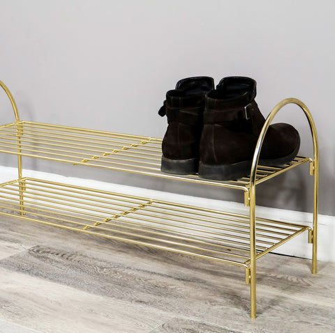 Gold Shoe Rack - The Quirky Home Co