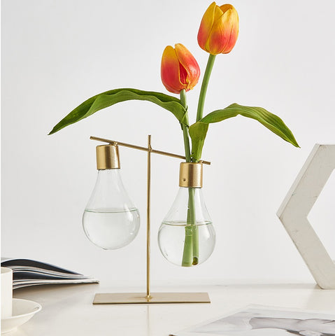 Gold Double Light bulb Vase - The Quirky Home Co