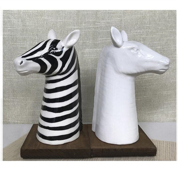 Zebra & Horse Head  - Ceramic Decorative Vase