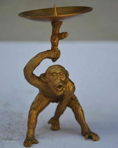 Bronze Monkey Candlestick