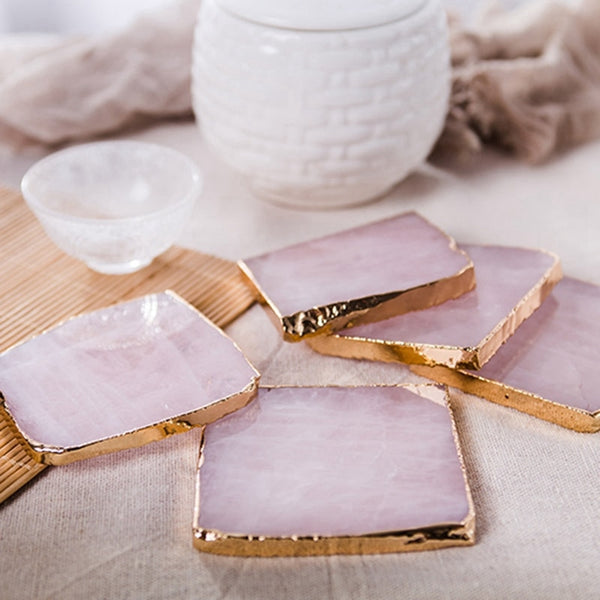 Agate Slice Pink Coaster, Pack Of 2. - The Quirky Home Co
