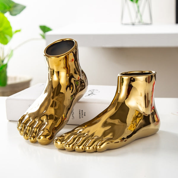 Silver & Gold Foot Vase - The Quirky Home Co