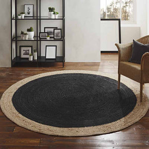 Milano Soft Jute Rug with Charcoal Centre - The Quirky Home Co