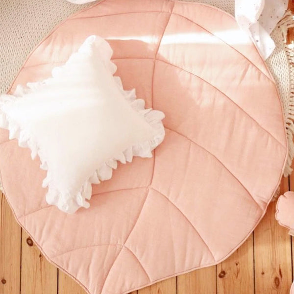 Light Pink Linen Leaf Mat - The Quirky Home Co