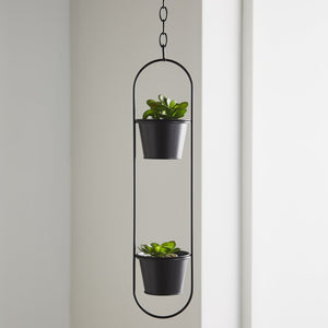 Small Duo Black Hanging Plant Holder - The Quirky Home Co