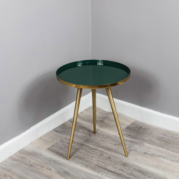 Side Table Green Enamel Tray - The Quirky Home Co