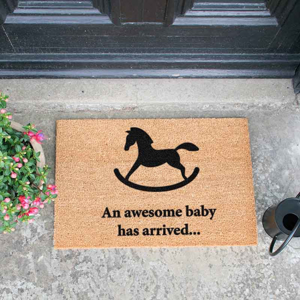 Awesome Baby Has Arrived Rocking Horse Doormat - The Quirky Home Co