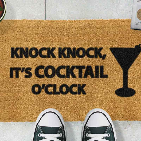 Knock Knock It's Cocktail O'Clock Doormat - The Quirky Home Co