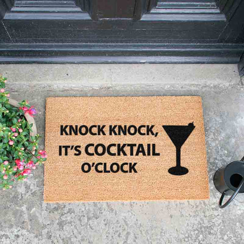 Knock Knock It's Cocktail O'Clock Doormat - The Quirky Home Co