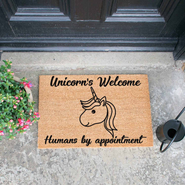 Unicorns Welcome, Humans By Appointment Doormat - The Quirky Home Co