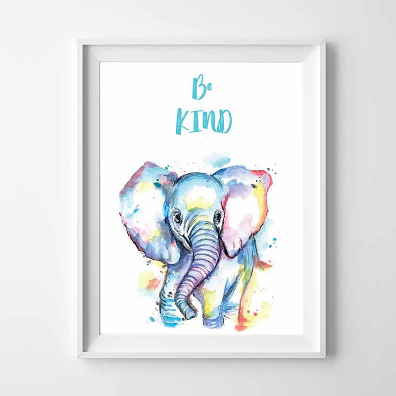 Be Kind Elephant Wall Art - The Quirky Home Co