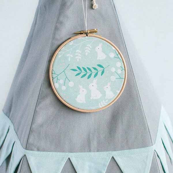 Mint Love Teepee Tent With Garland - The Quirky Home Co