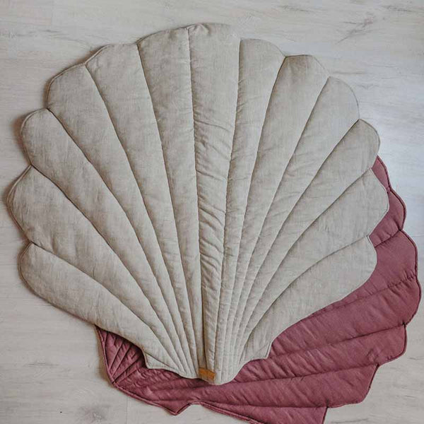 Sand Linen Sea Shell Mat - The Quirky Home Co