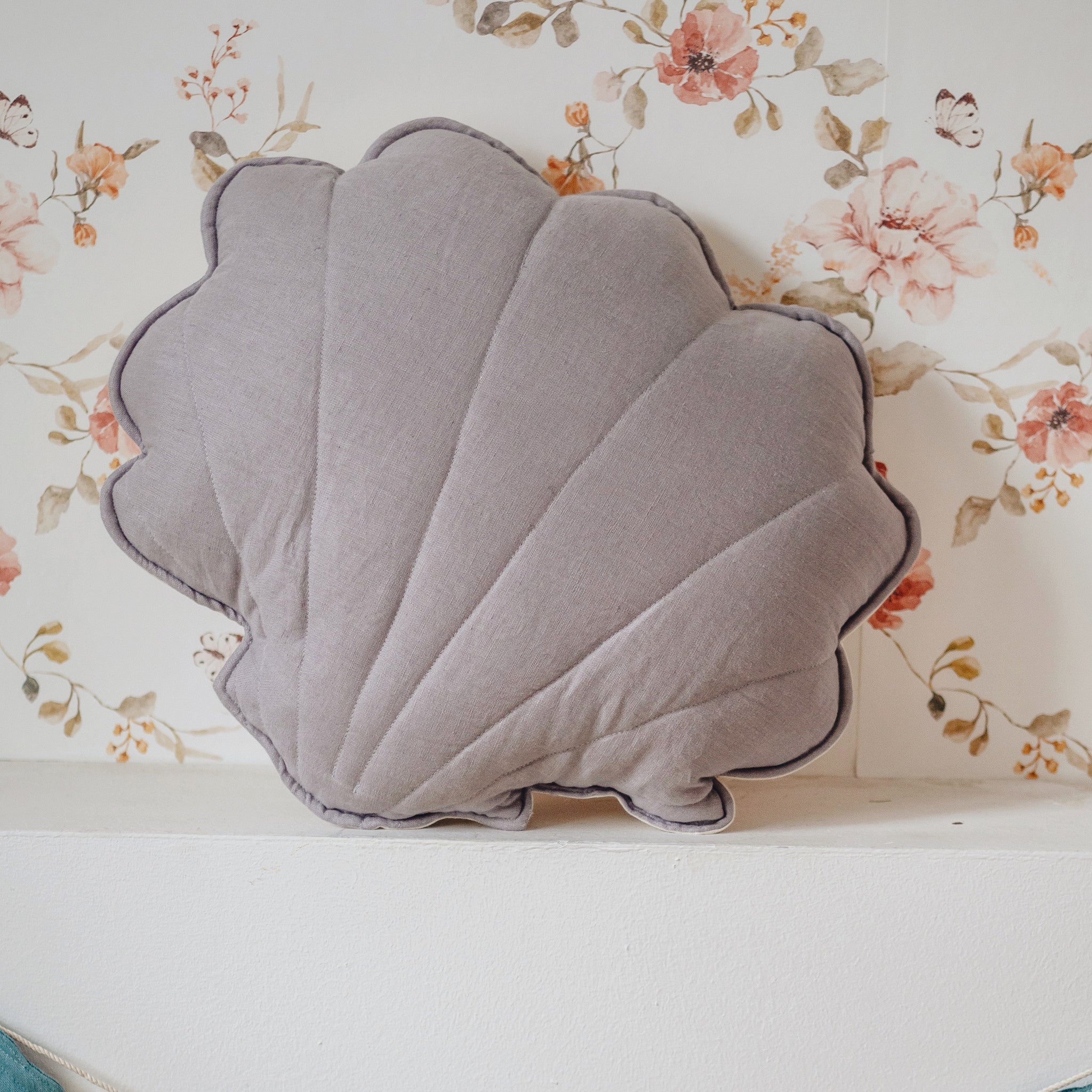 Grey Linen Shell Cushion - The Quirky Home Co