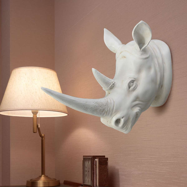 White Rhinoceros Head - Wall Art - The Quirky Home Co