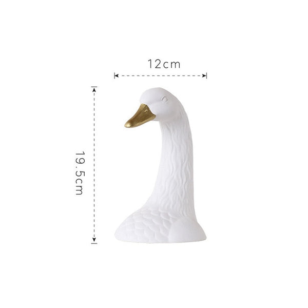 White & Gold Animal Head Vase