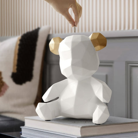 Resin Teddy Bear Money Box - The Quirky Home Co